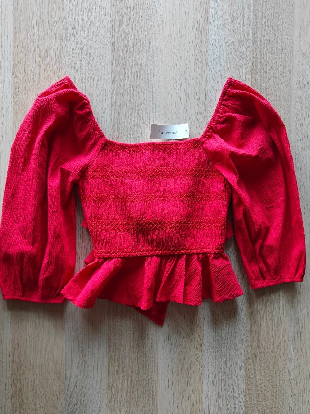 Francesca's Peplum Cropped Blouse (Small)
